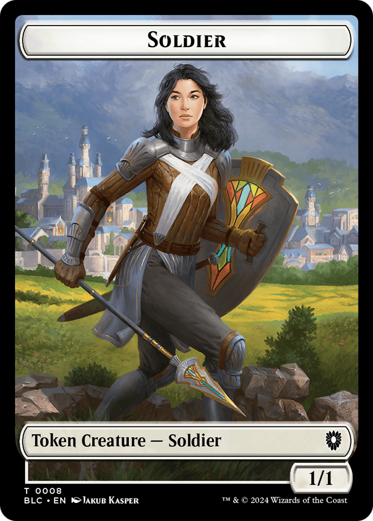 Human // Soldier Double-Sided Token [Bloomburrow Commander Tokens] | Anubis Games and Hobby