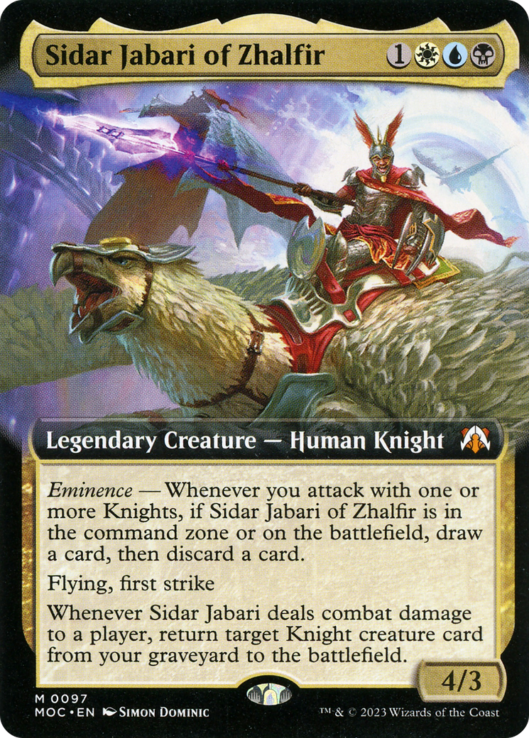 Sidar Jabari of Zhalfir (Extended Art) [March of the Machine Commander] | Anubis Games and Hobby