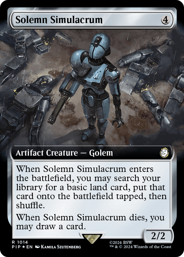 Solemn Simulacrum (Extended Art) (Surge Foil) [Fallout] | Anubis Games and Hobby