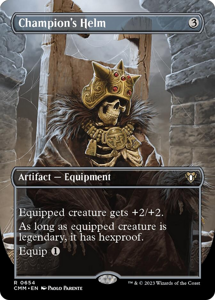 Champion's Helm (Borderless Alternate Art) [Commander Masters] | Anubis Games and Hobby