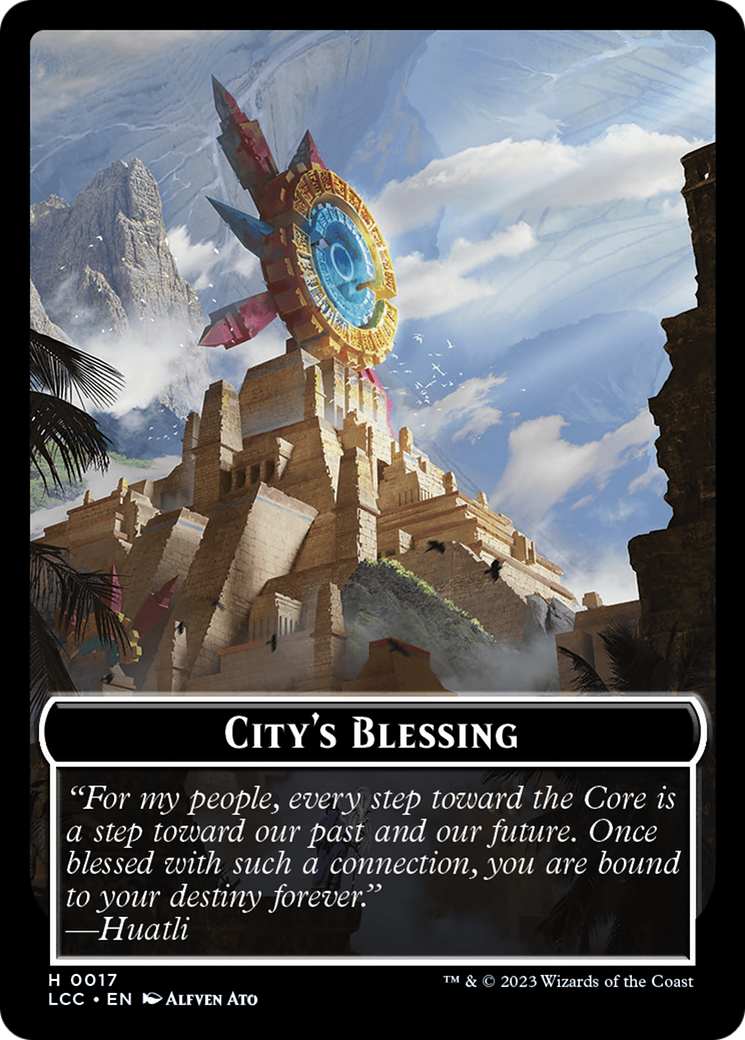 City's Blessing // Dinosaur Double-Sided Token [The Lost Caverns of Ixalan Commander Tokens] | Anubis Games and Hobby