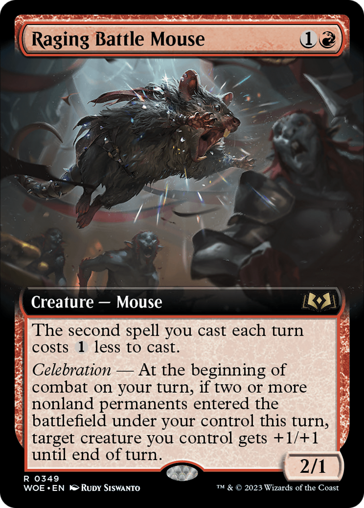 Raging Battle Mouse (Extended Art) [Wilds of Eldraine] | Anubis Games and Hobby