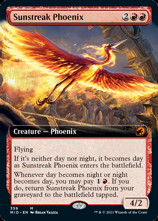 Sunstreak Phoenix (Extended Art) [Innistrad: Midnight Hunt] | Anubis Games and Hobby