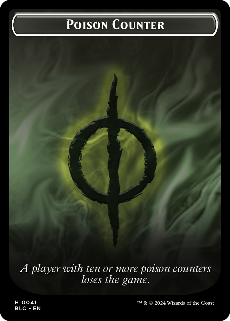 Rabbit // Poison Counter Double-Sided Token [Bloomburrow Commander Tokens] | Anubis Games and Hobby