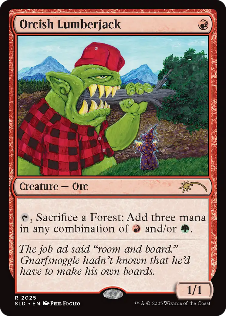 Orcish Lumberjack (2025) (Rainbow Foil) [Secret Lair Drop Series] | Anubis Games and Hobby