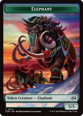 Elephant // Treasure Double-Sided Token [Tarkir: Dragonstorm Tokens] | Anubis Games and Hobby
