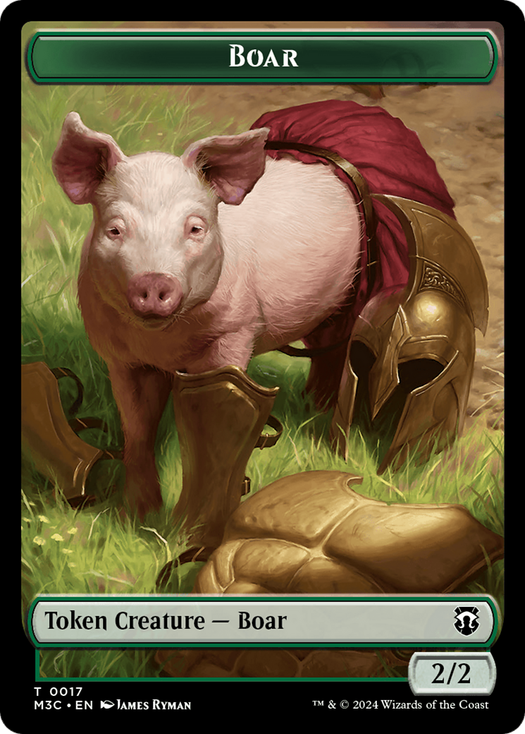 Boar (Ripple Foil) // Forest Dryad Double-Sided Token [Modern Horizons 3 Commander Tokens] | Anubis Games and Hobby