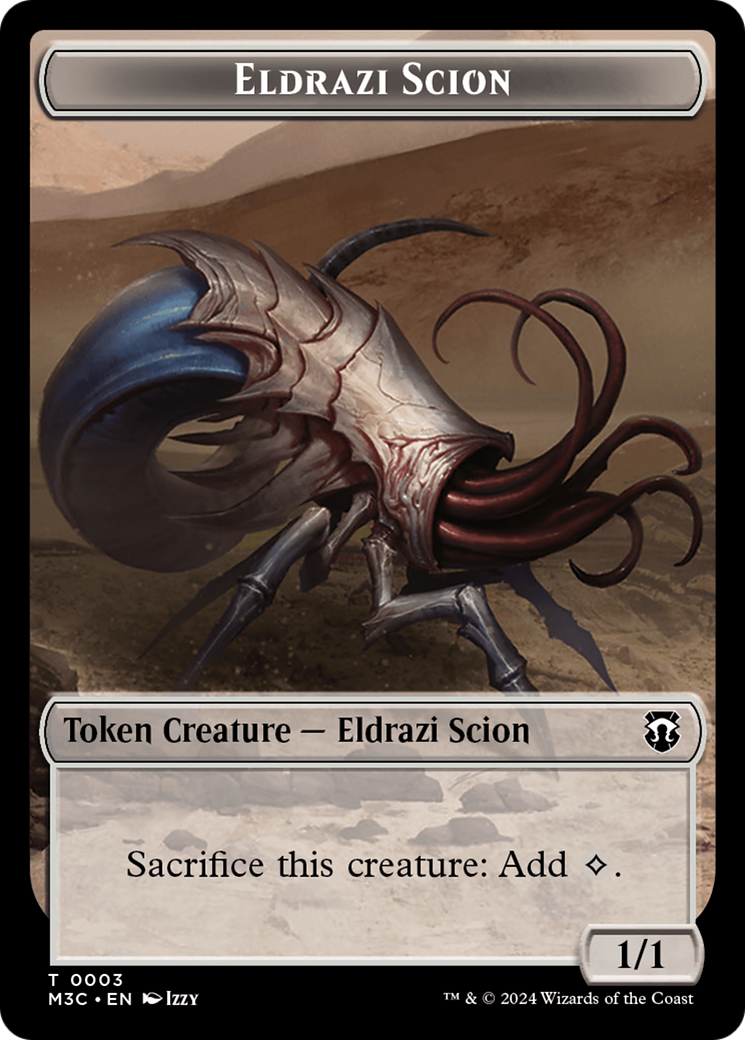 Eldrazi Spawn (Ripple Foil) // Eldrazi Scion Double-Sided Token [Modern Horizons 3 Commander Tokens] | Anubis Games and Hobby