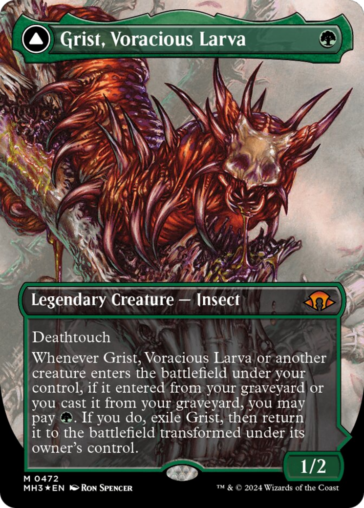 Grist, Voracious Larva // Grist, the Plague Swarm (Borderless) (Textured Foil) [Modern Horizons 3] | Anubis Games and Hobby