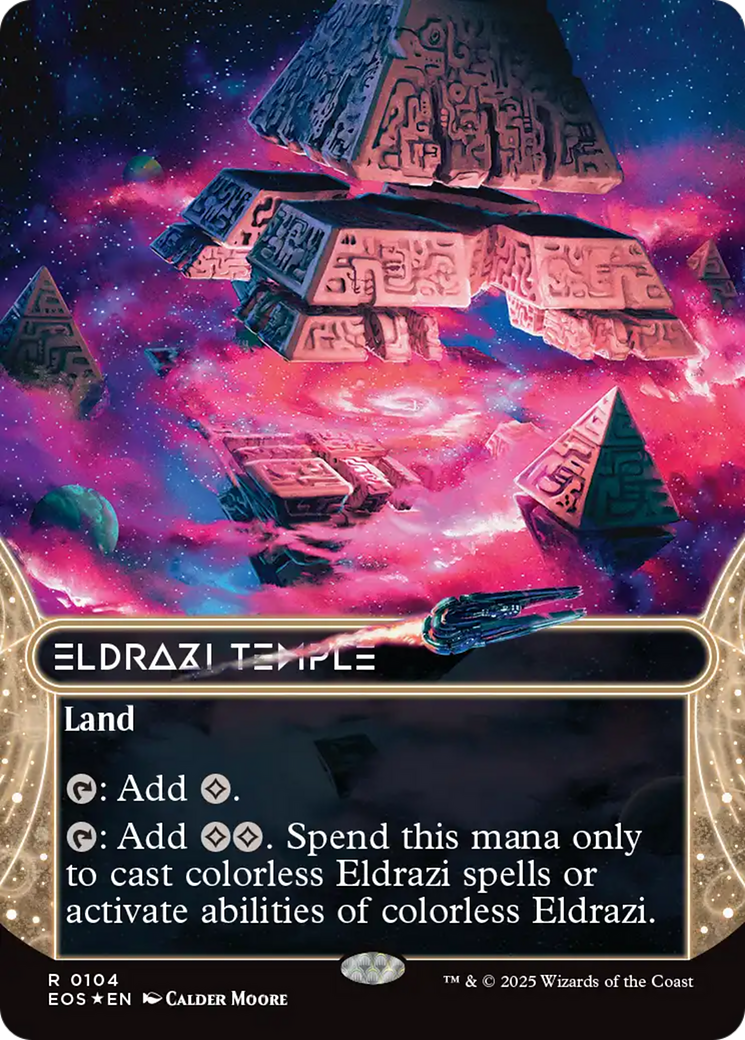 Eldrazi Temple (0104) (Borderless) (Galaxy Foil) [Edge of Eternities: Stellar Sights] | Anubis Games and Hobby