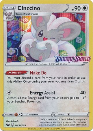 Cinccino (SWSH009) (Staff Prerelease Promo) [Sword & Shield: Black Star Promos] | Anubis Games and Hobby