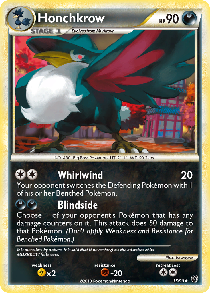 Honchkrow (15/90) [HeartGold & SoulSilver: Undaunted] | Anubis Games and Hobby