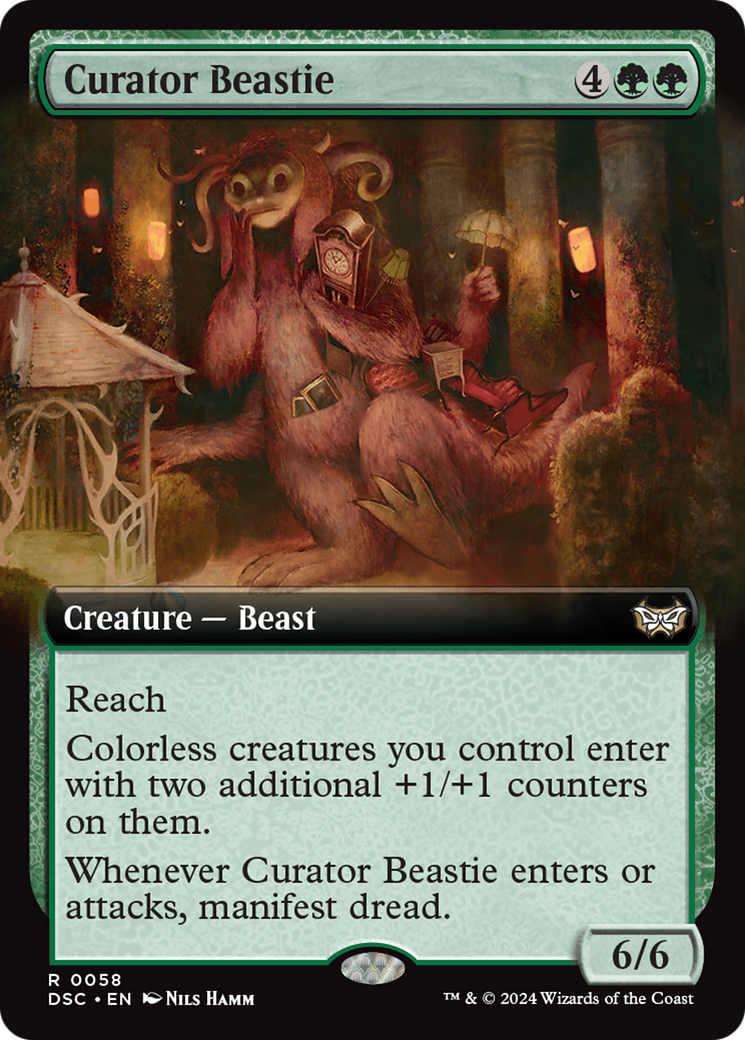Curator Beastie (Extended Art) [Duskmourn: House of Horror Commander] | Anubis Games and Hobby
