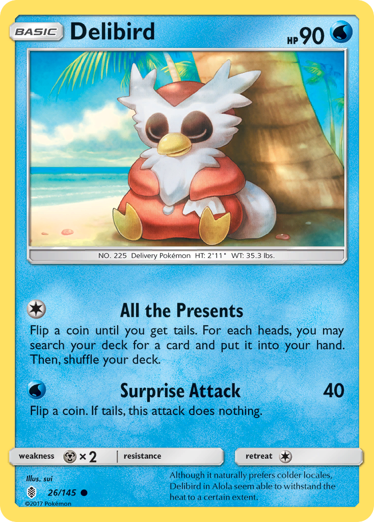 Delibird (26/145) [Sun & Moon: Guardians Rising] | Anubis Games and Hobby