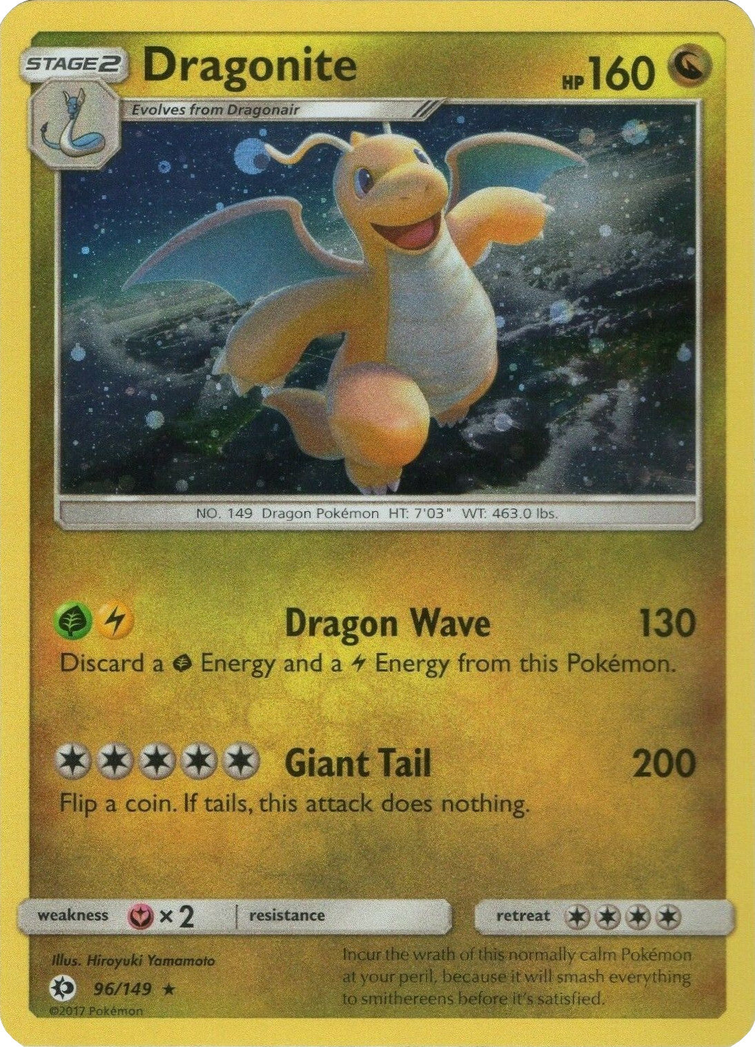 Dragonite (96/149) (Cosmos Holo) [Sun & Moon: Base Set] | Anubis Games and Hobby