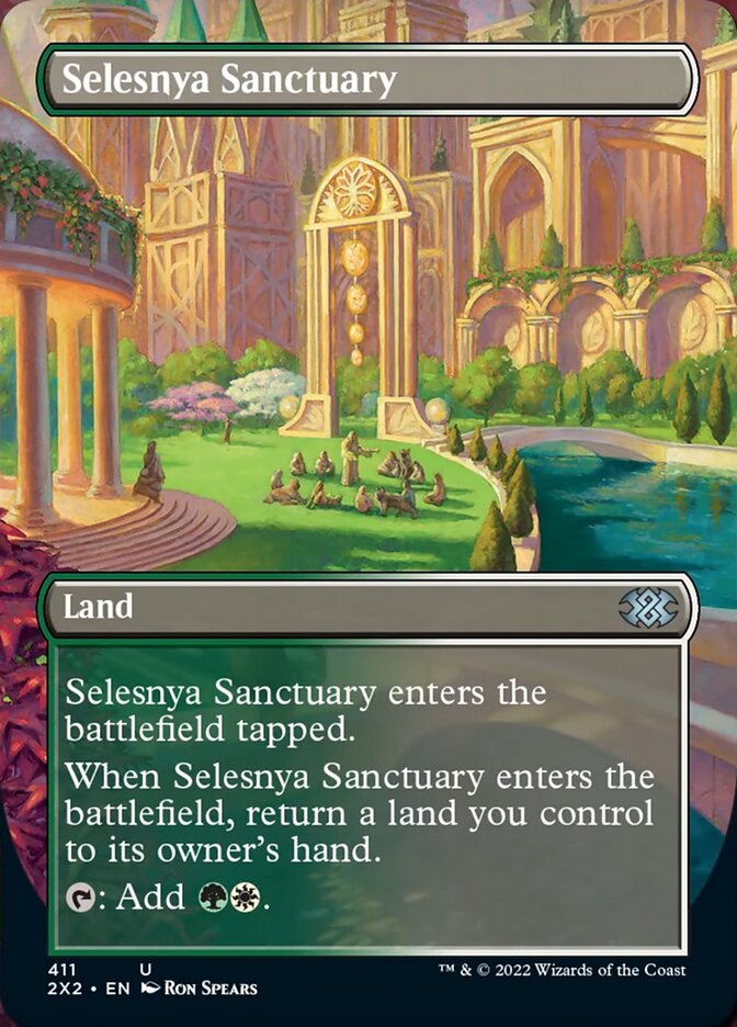 Selesnya Sanctuary (Borderless Alternate Art) [Double Masters 2022] | Anubis Games and Hobby