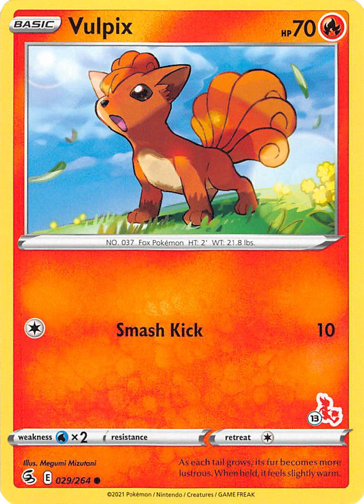 Vulpix (029/264) (Cinderace Stamp #13) [Battle Academy 2022] | Anubis Games and Hobby