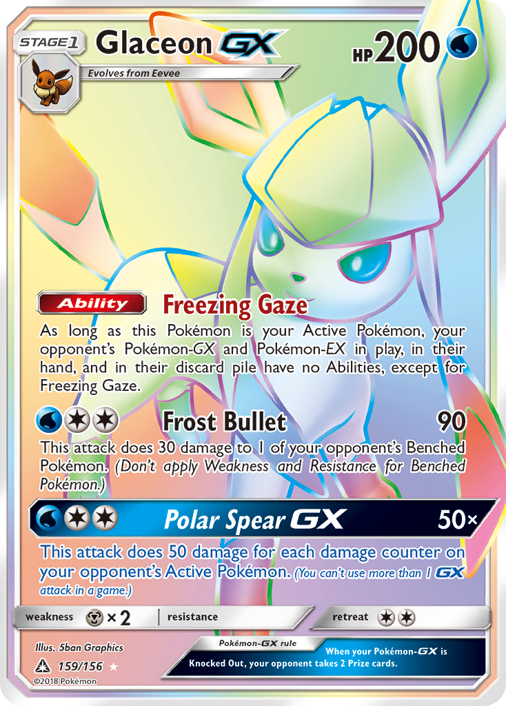 Glaceon GX (159/156) [Sun & Moon: Ultra Prism] | Anubis Games and Hobby