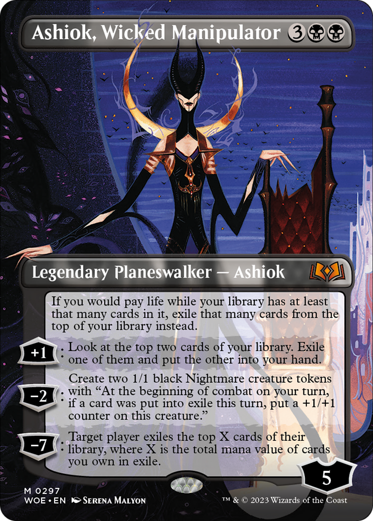 Ashiok, Wicked Manipulator (Borderless Alternate Art) [Wilds of Eldraine] | Anubis Games and Hobby