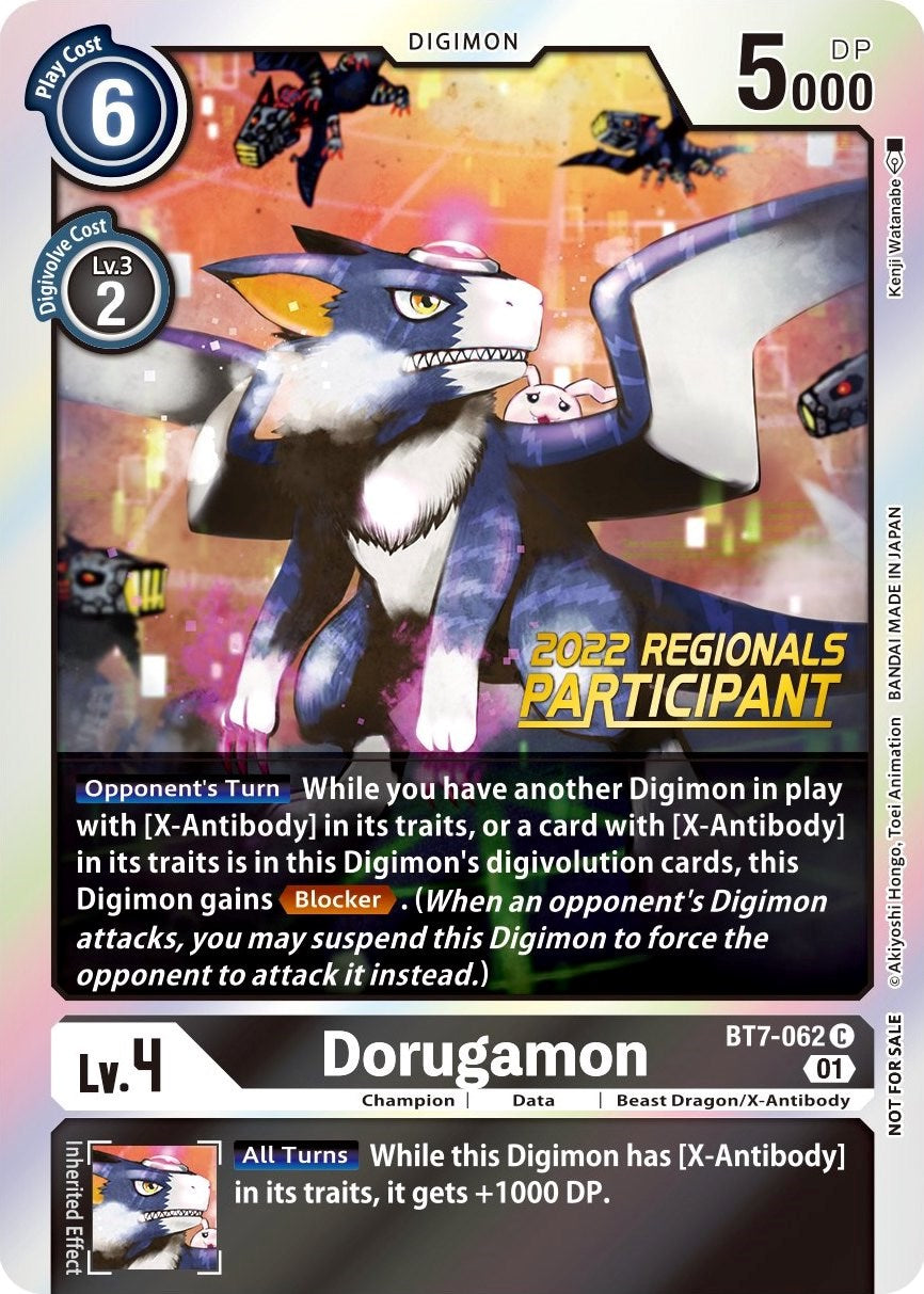 Dorugamon [BT7-062] (2022 Championship Offline Regional) (Online Participant) [Next Adventure Promos] | Anubis Games and Hobby