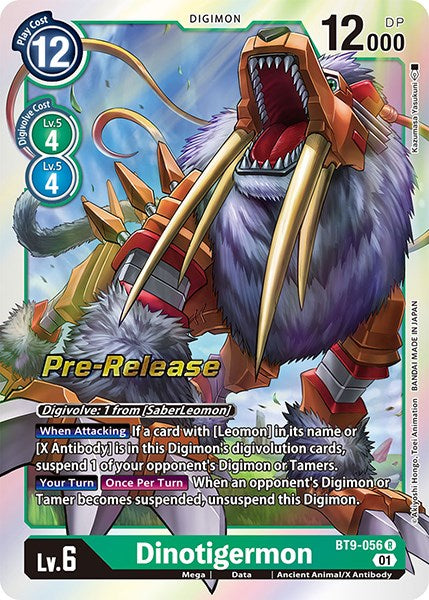 Dinotigermon [BT9-056] [X Record Pre-Release Promos] | Anubis Games and Hobby