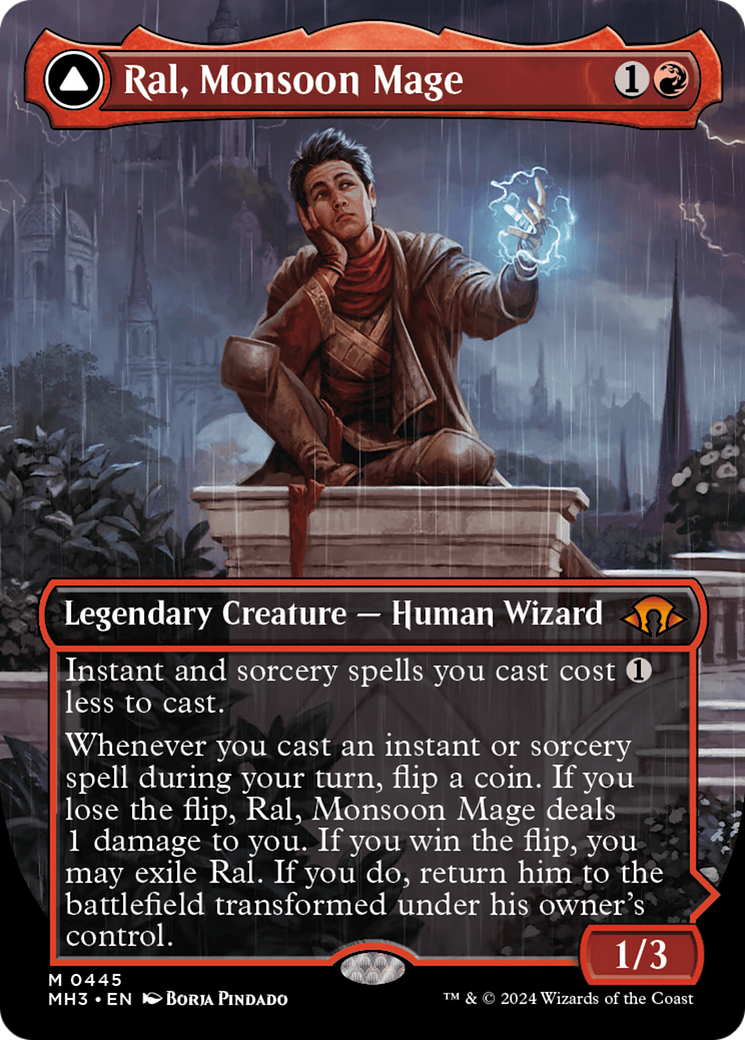 Ral, Monsoon Mage // Ral, Leyline Prodigy (Borderless) [Modern Horizons 3] | Anubis Games and Hobby