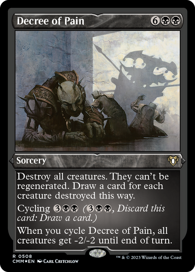 Decree of Pain (Foil Etched) [Commander Masters] | Anubis Games and Hobby