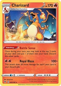 Charizard (025/185) (Cracked Ice Holo) (Theme Deck Exclusive) [Sword & Shield: Vivid Voltage] | Anubis Games and Hobby