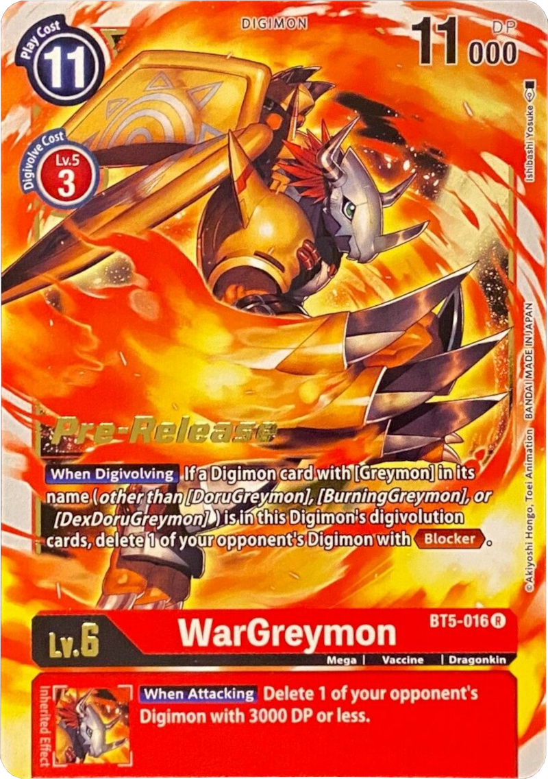 WarGreymon [BT5-016] [Battle of Omni Pre-Release Promos] | Anubis Games and Hobby