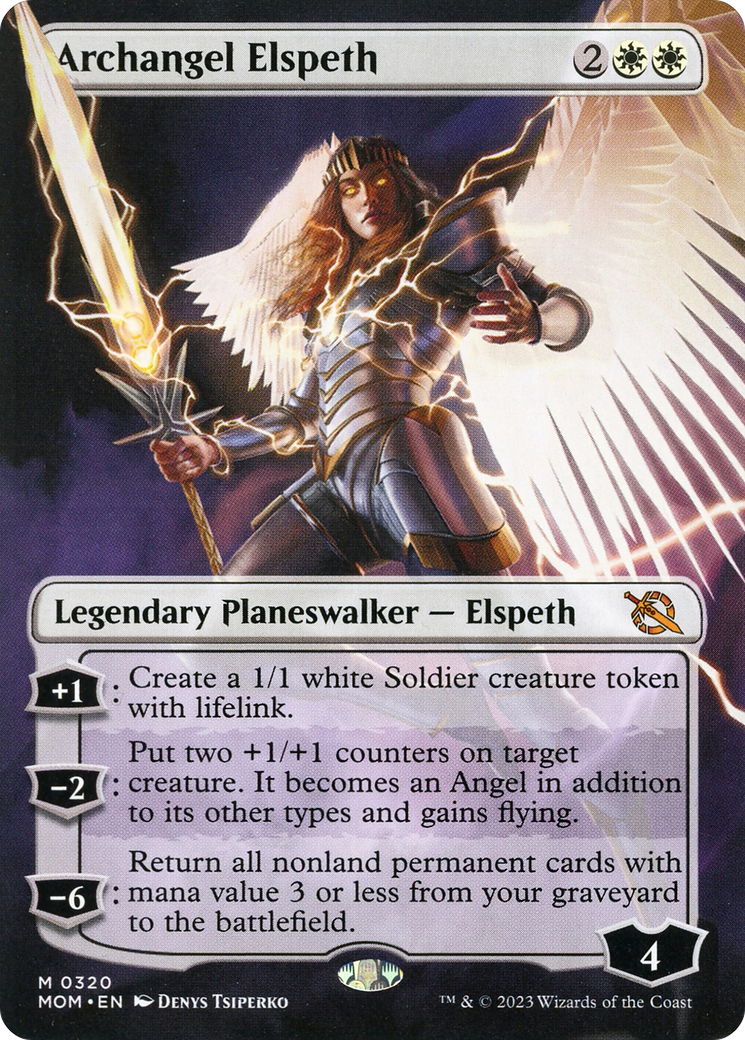 Archangel Elspeth (Borderless Alternate Art) [March of the Machine] | Anubis Games and Hobby