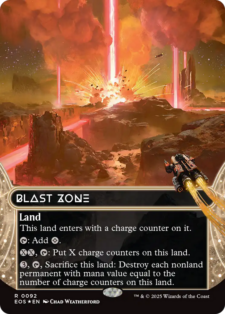 Blast Zone (0092) (Borderless) (Galaxy Foil) [Edge of Eternities: Stellar Sights] | Anubis Games and Hobby