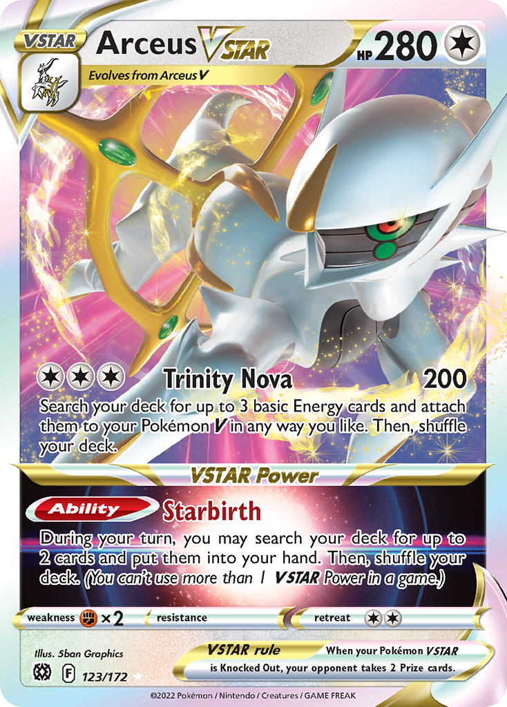 Arceus VSTAR (123/172) (Metal Card) [Sword & Shield: Brilliant Stars] | Anubis Games and Hobby