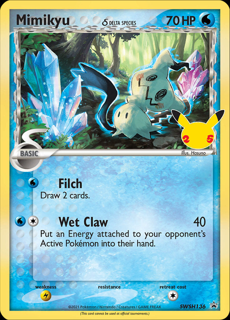 Mimikyu (SWSH136) (Delta Species) (Jumbo Card) [Sword & Shield: Black Star Promos] | Anubis Games and Hobby