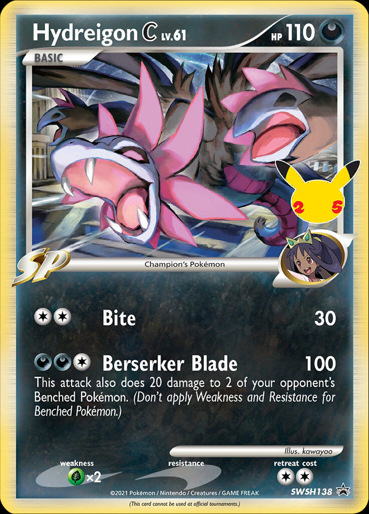 Hydreigon C (SWSH138) (Celebrations) [Sword & Shield: Black Star Promos] | Anubis Games and Hobby