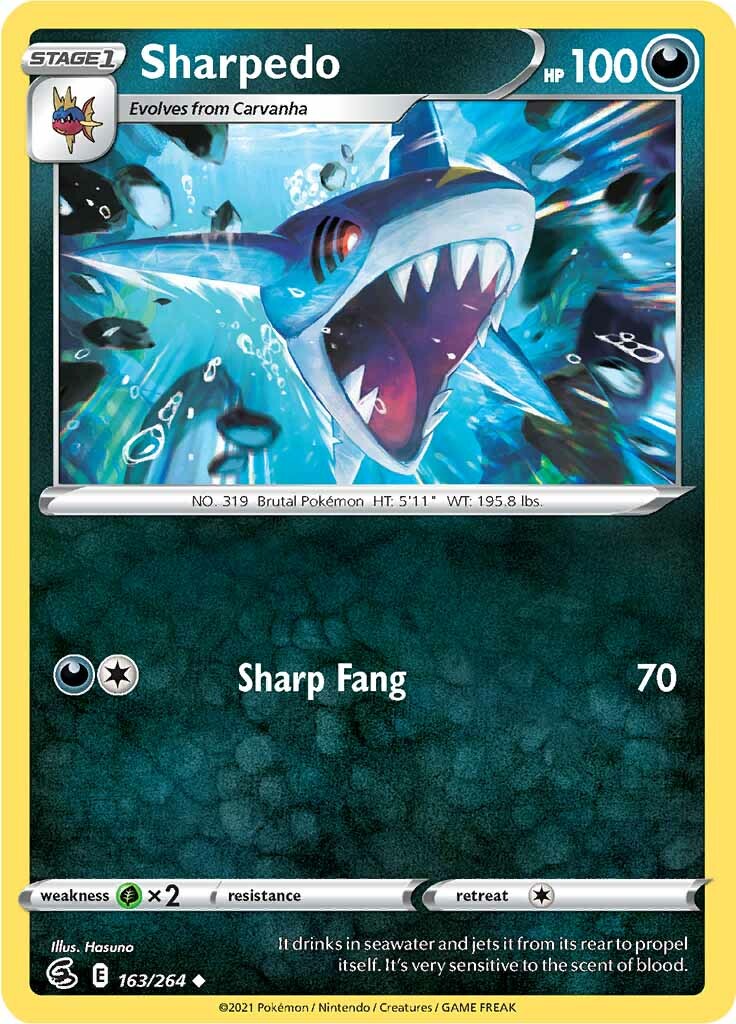 Sharpedo (163/264) [Sword & Shield: Fusion Strike] | Anubis Games and Hobby