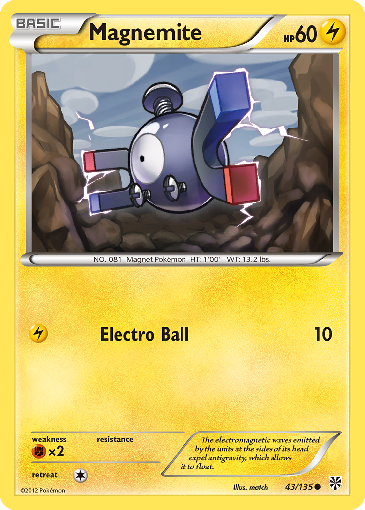 Magnemite (43/135) [Black & White: Plasma Storm] | Anubis Games and Hobby