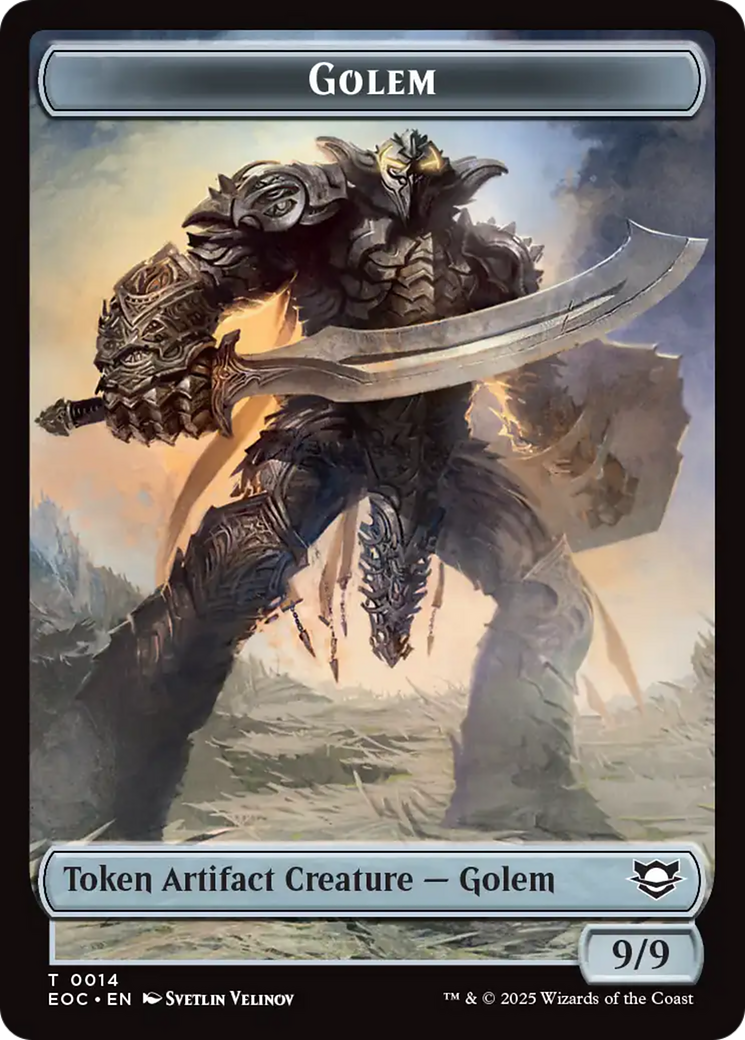 Golem (0012) // Golem (0014) Double-Sided Token [Edge of Eternities Commander Tokens] | Anubis Games and Hobby