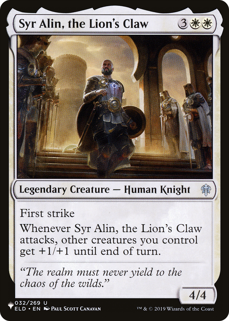 Syr Alin, the Lion's Claw [The List Reprints] | Anubis Games and Hobby