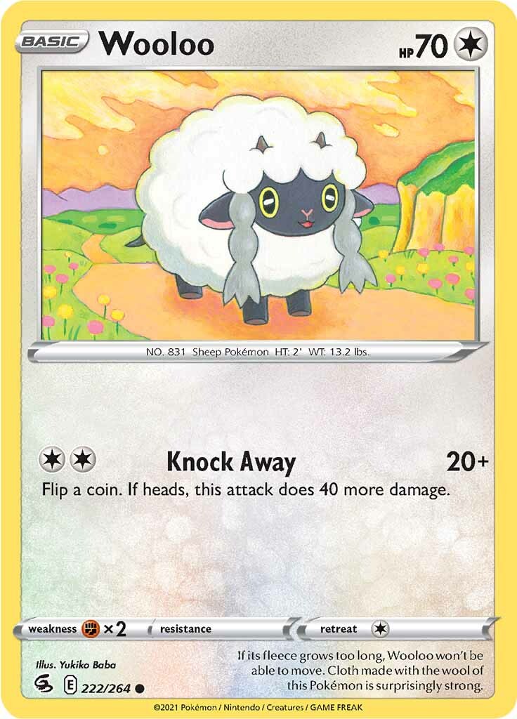 Wooloo (222/264) [Sword & Shield: Fusion Strike] | Anubis Games and Hobby