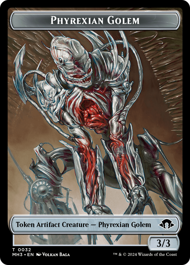 Eldrazi Spawn // Phyrexian Golem Double-Sided Token [Modern Horizons 3 Tokens] | Anubis Games and Hobby