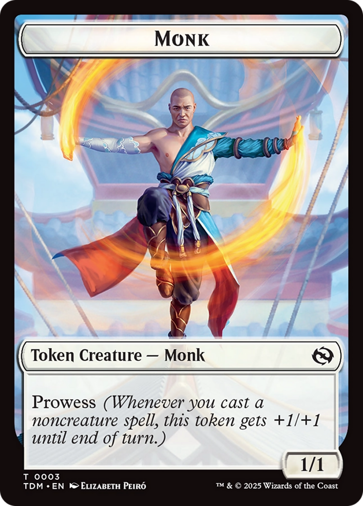 Monk // Treasure Double-Sided Token [Tarkir: Dragonstorm Commander Tokens] | Anubis Games and Hobby