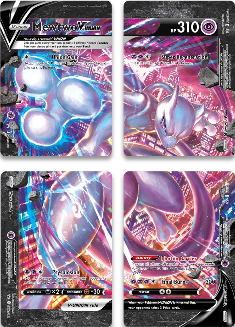 Mewtwo V-Union (Set of 4) [Sword & Shield: Black Star Promos] | Anubis Games and Hobby