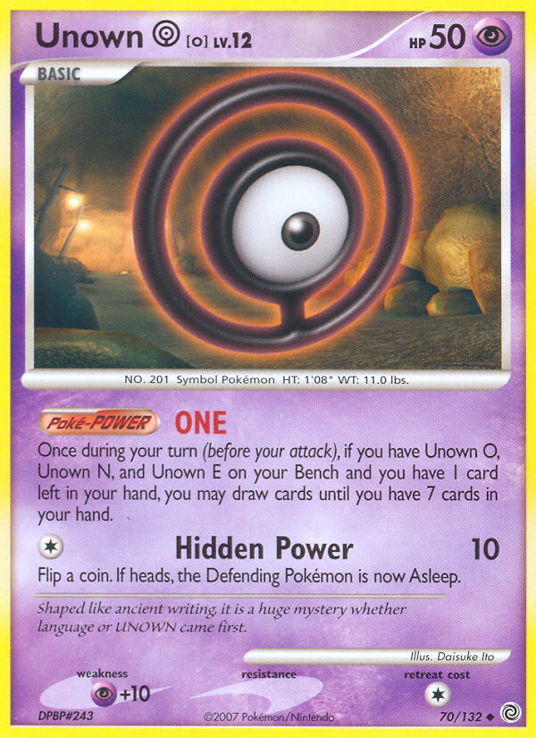 Unown O (70/132) [Diamond & Pearl: Secret Wonders] | Anubis Games and Hobby