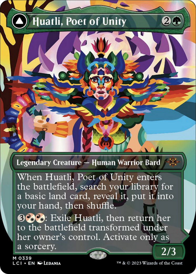 Huatli, Poet of Unity // Roar of the Fifth People (Borderless) [The Lost Caverns of Ixalan] | Anubis Games and Hobby