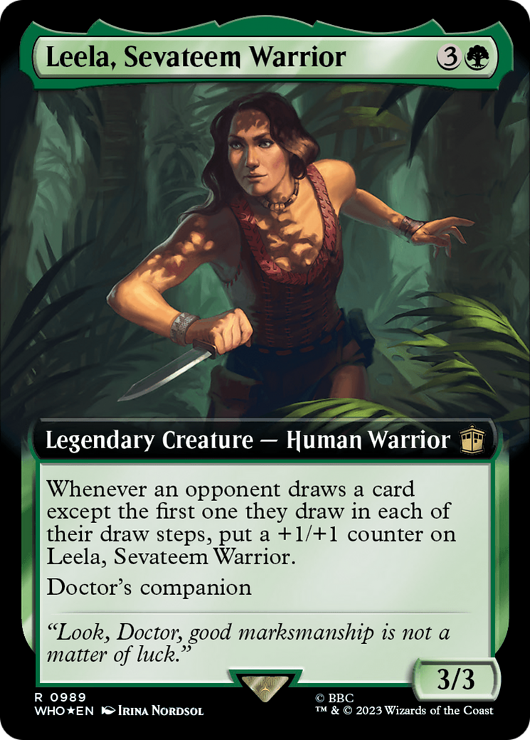 Leela, Sevateem Warrior (Extended Art) (Surge Foil) [Doctor Who] | Anubis Games and Hobby