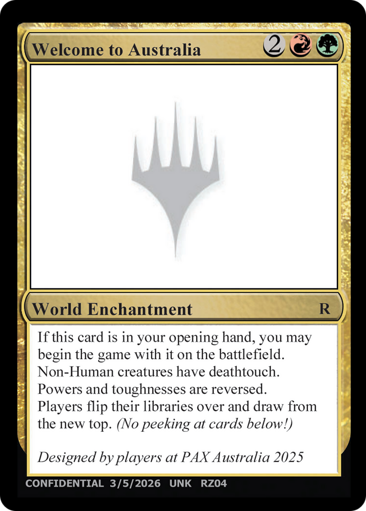 Welcome to Australia [Unknown Event] | Anubis Games and Hobby