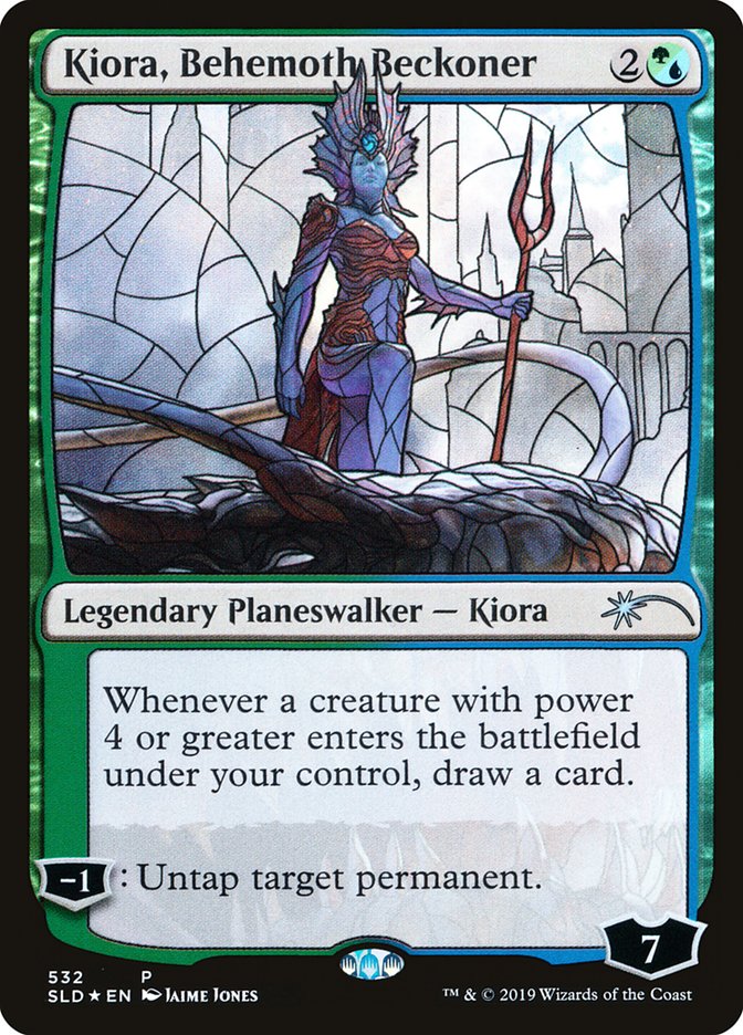 Kiora, Behemoth Beckoner (Stained Glass) [Secret Lair Drop Promos] | Anubis Games and Hobby