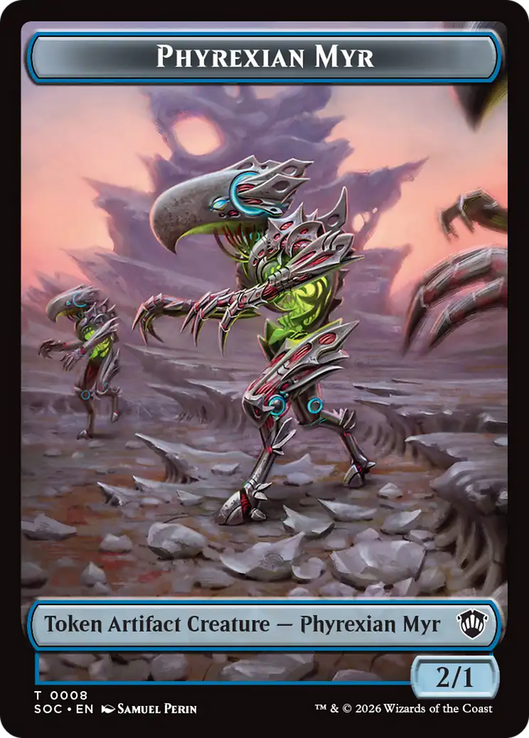 Elemental (0021) // Phyrexian Myr Double-Sided Token [Secrets of Strixhaven Commander Tokens] | Anubis Games and Hobby