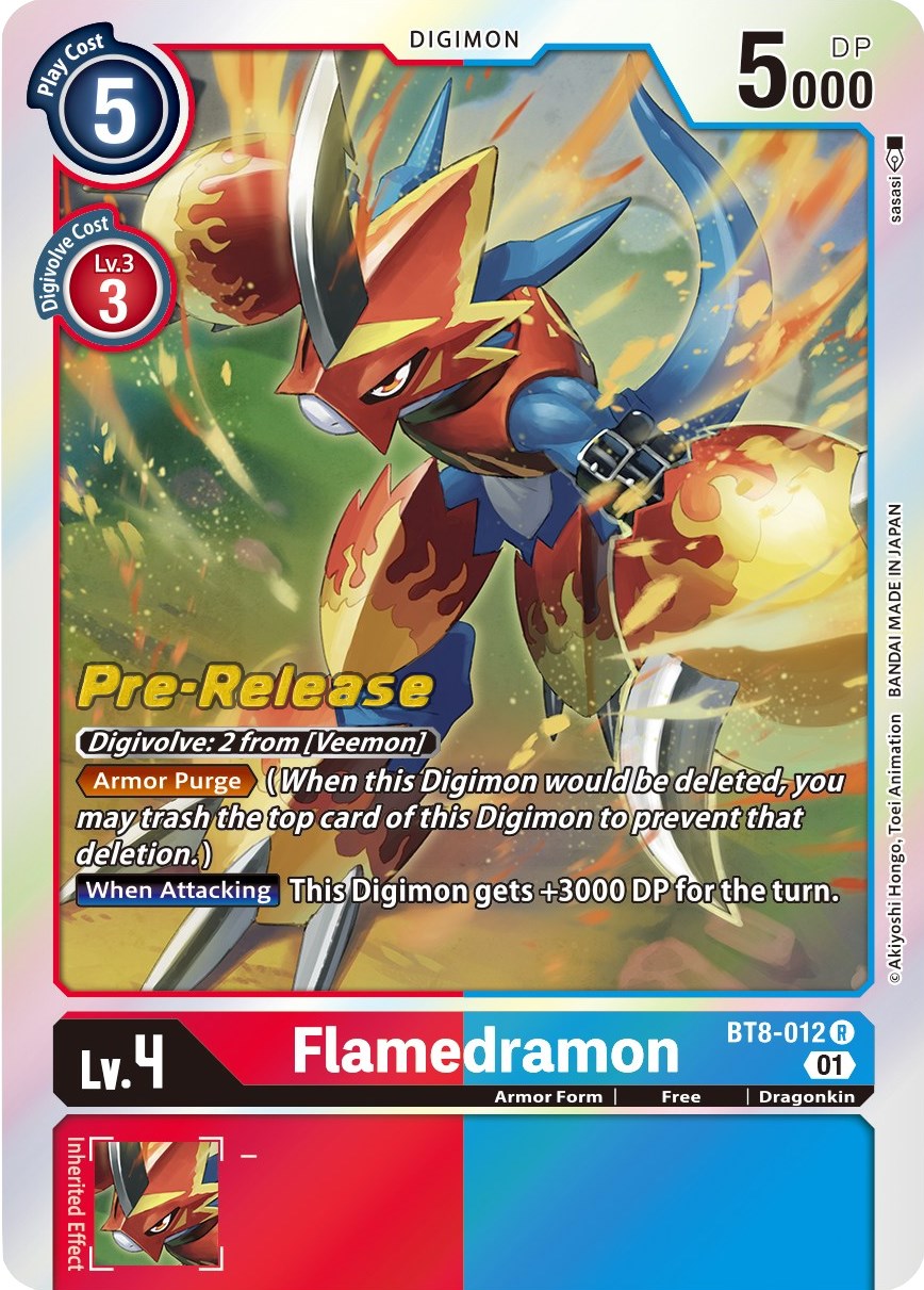 Flamedramon [BT8-012] [New Awakening Pre-Release Cards] | Anubis Games and Hobby