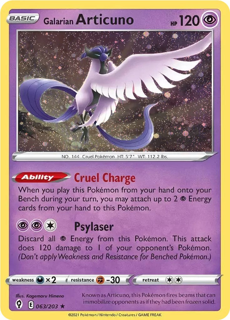 Galarian Articuno (063/203) (Cosmos Holo) [Sword & Shield: Evolving Skies] | Anubis Games and Hobby